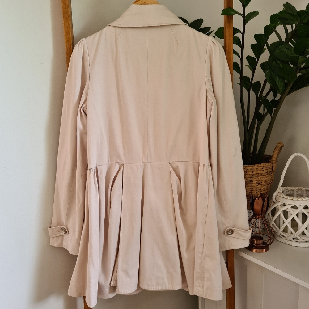 Forever New Beige Trenchcoat Coat Size 12 - Picture 2 of 12